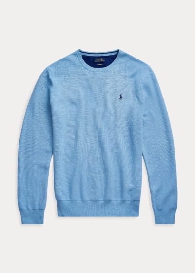 Sueter Polo Ralph Lauren Hombre Azul Rey Azules - Cotton Crewneck - EQDAI6045